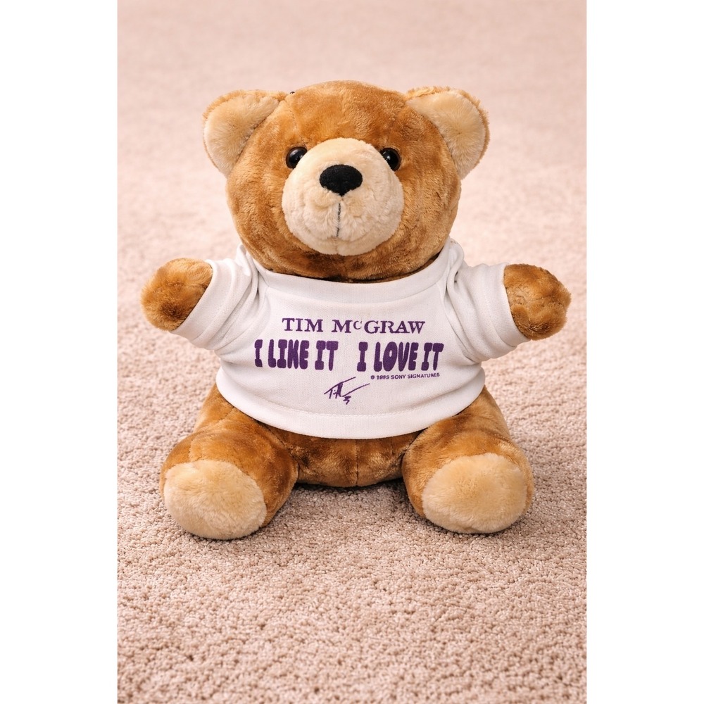 Vintage Tim McGraw I Like It I Love It Teddy Bear Plush 1995 Sony Signatures...